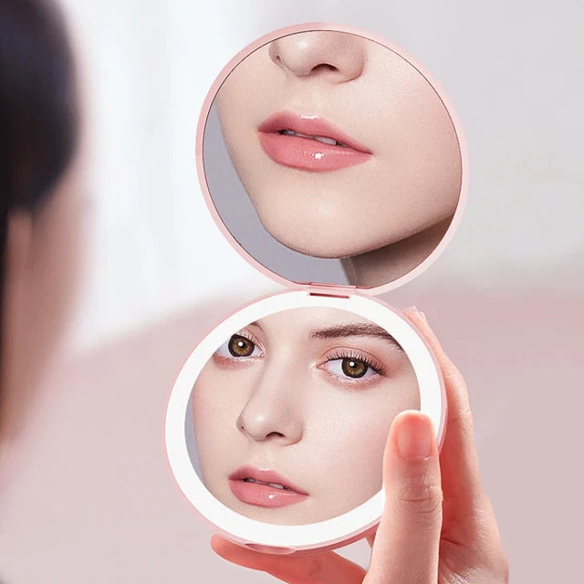 LED Light Compact Mirror