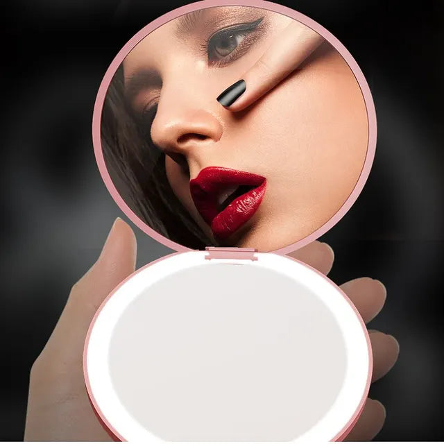 LED Light Compact Mirror