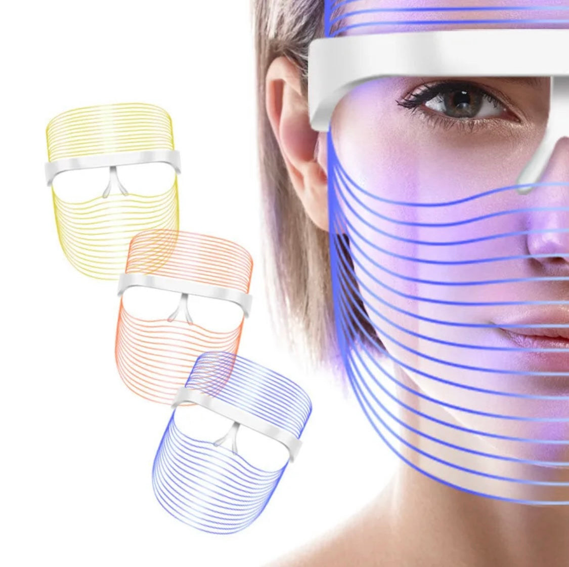 3-Color LED Mask - Red Light Therapy for Skin Rejuvenation
