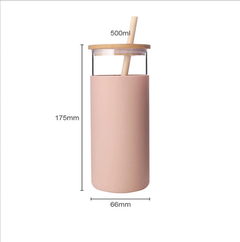 Bamboo Lid Straw Water Cup