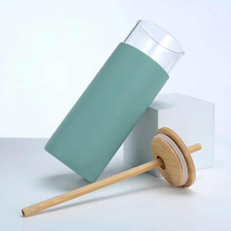 Bamboo Lid Straw Water Cup