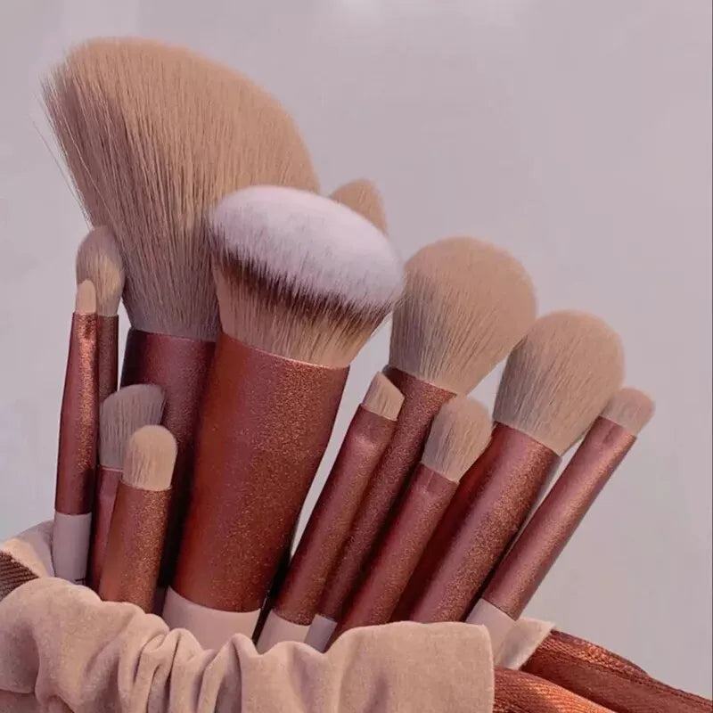 Soft Makeup Brush Set with Bag - 13PCS