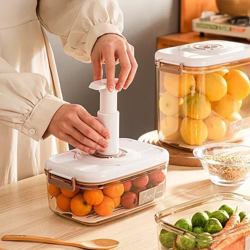 Large Capacity Food Dispenser Transparent Storage Container with Vacuum Pump