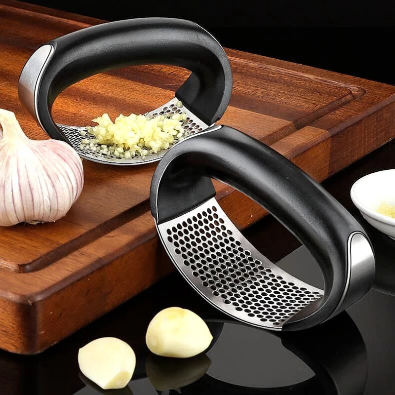 Stainless Steel Garlic Press Crusher Fruit Vegetable Kitchen Gadget