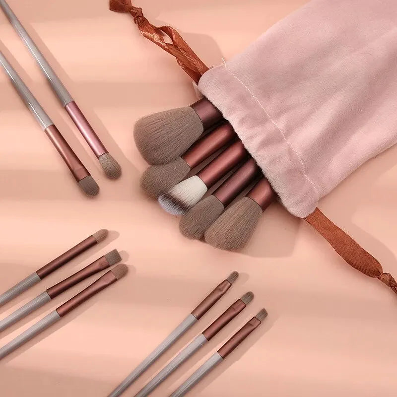 Soft Makeup Brush Set with Bag - 13PCS