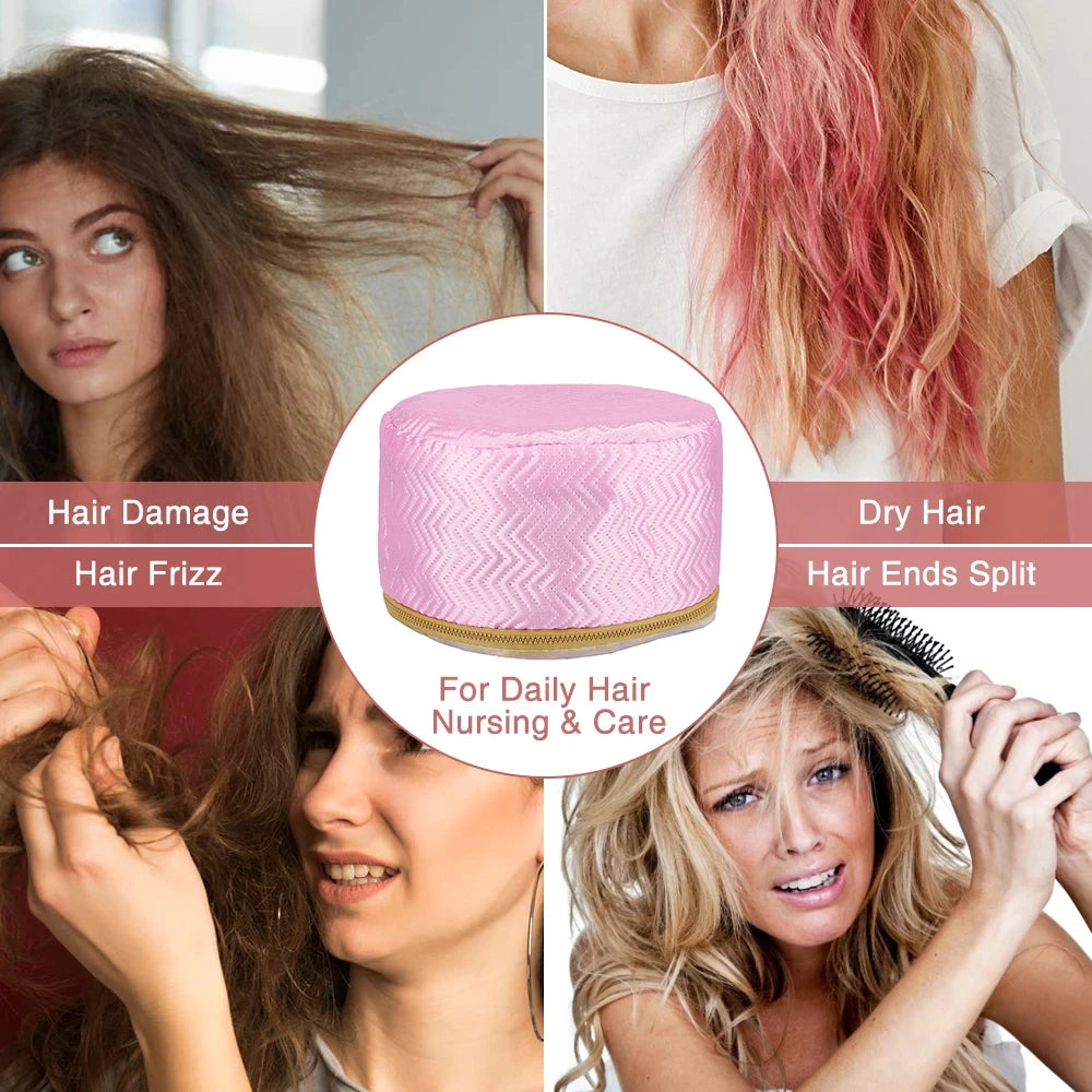 Electric Hair Steamer Cap - Thermal Treatment & Nourishing Hair Mask Heat Hat