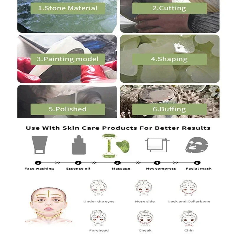 Natural Jade Roller & Gua Sha Set