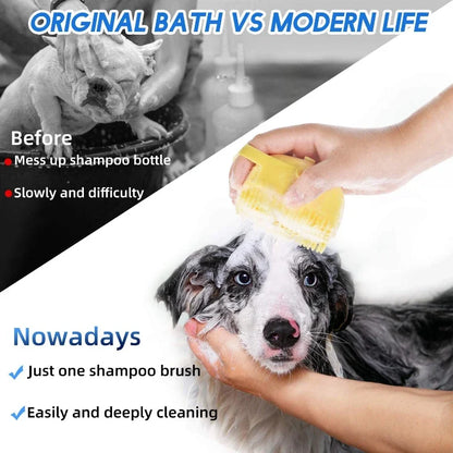 Dog Bathing Brush & Shampoo Dispenser